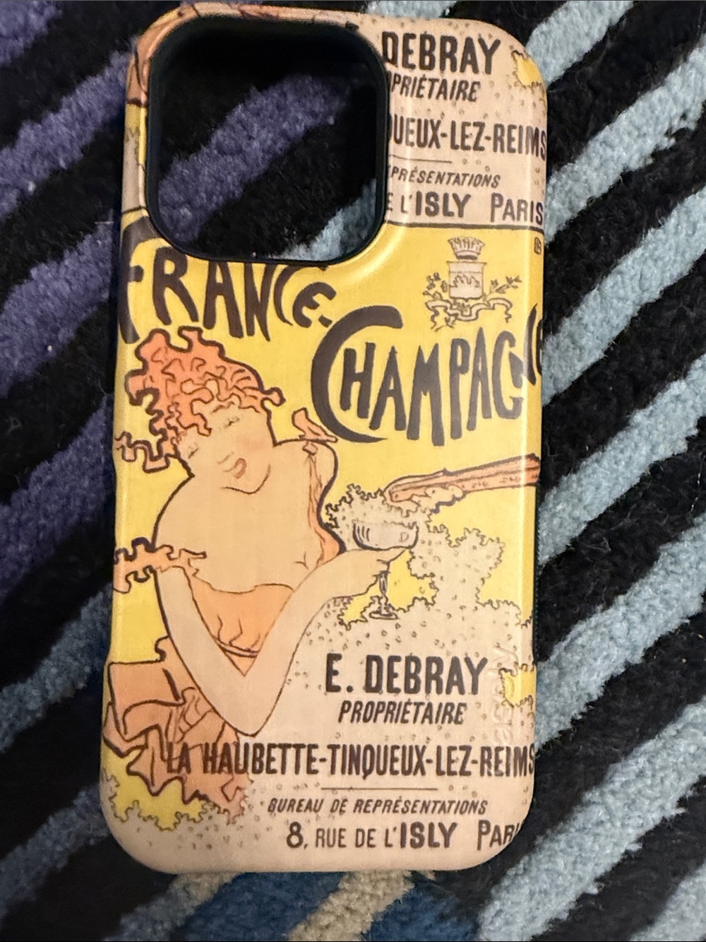Vintage Champagne Poster Yellow Phone Case - Unbranded iPhone 16 Pro